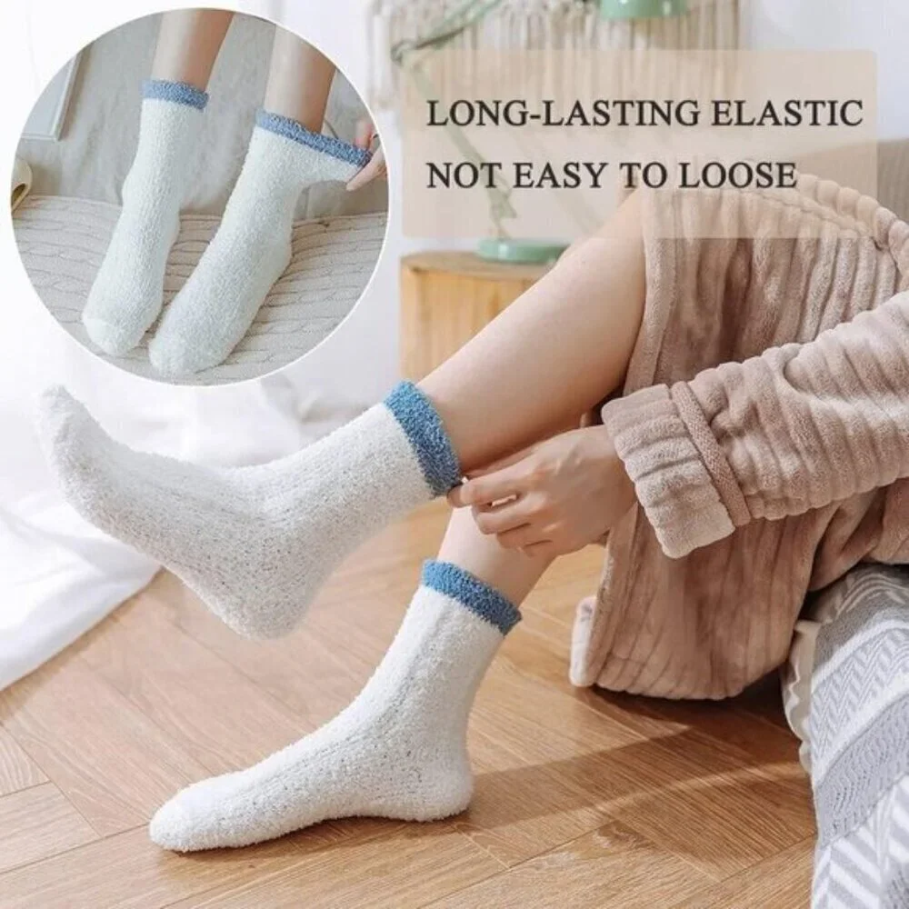 Ginmewrae Womens Cozy Fuzzy Socks Fluffy Slipper Winter Warm 6-Pack US 5-10